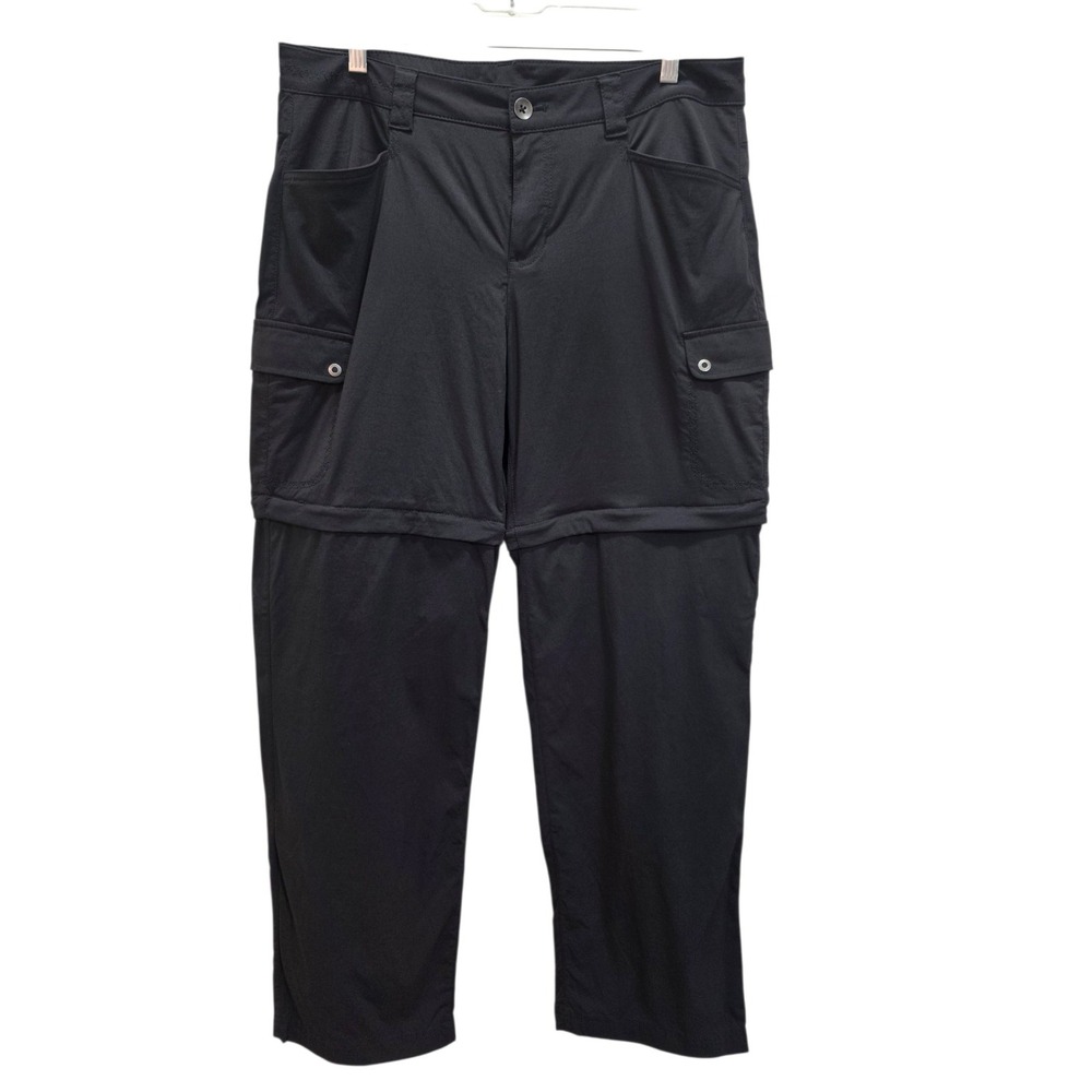 Eddie Bauer Convertible Hiking Pants Womens 12 Dark Gray Nylon Stretch Cargo